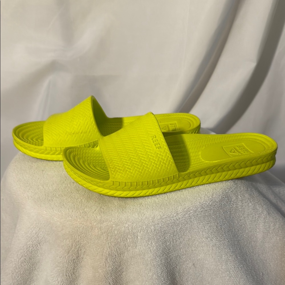 Adidas Bright Yellow Slides